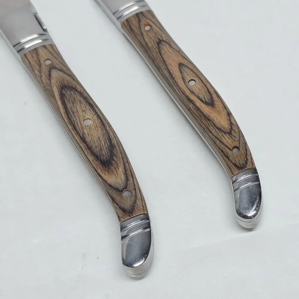 Trudeau Maison Laguiole Wood Handle Steak Kitchen Knives Set Of 2